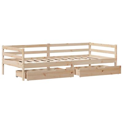 vidaXL Dormeuse con Cassetti 90x200 cm Legno Massello Pino