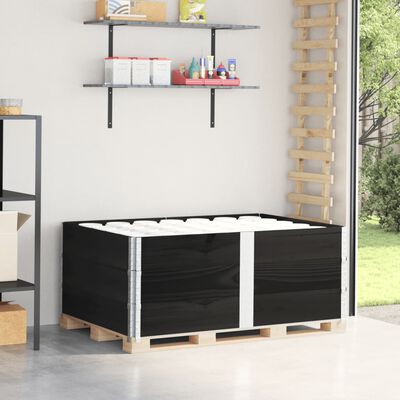 vidaXL Paretali per Pallet 3 pz Neri 150x100cm Legno Massello di Pino