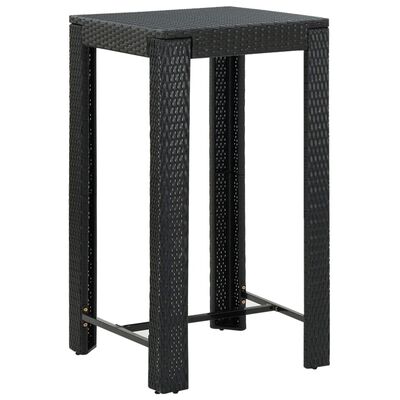 vidaXL Set Bar da Giardino 3 pz con Cuscini Polyrattan Nero