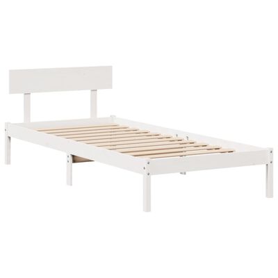 vidaXL Letto senza Materasso Bianco 90x200 cm Legno Massello di Pino