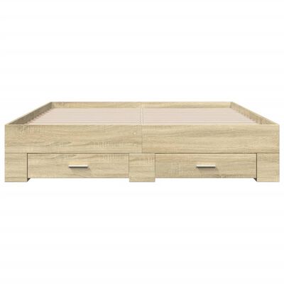 vidaXL Giroletto Cassetti Rovere Sonoma 140x200 cm Legno Multistrato