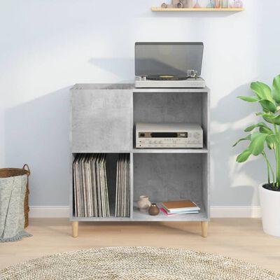 vidaXL Mobile Porta Dischi Grigio Cemento 84,5x38x89 Legno Multistrato