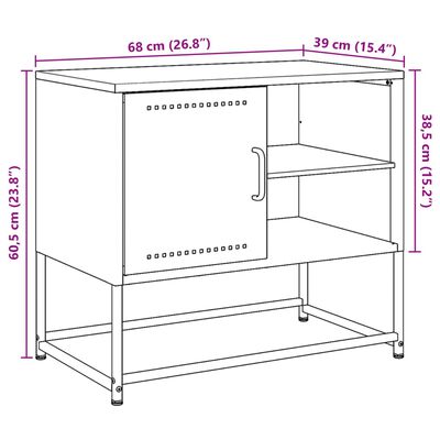 vidaXL Mobile TV Antracite 100,5x39x60,5 cm in Acciaio