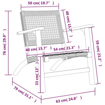 vidaXL Sedie da Giardino 2pz Beige in Polyrattan e Legno di Acacia