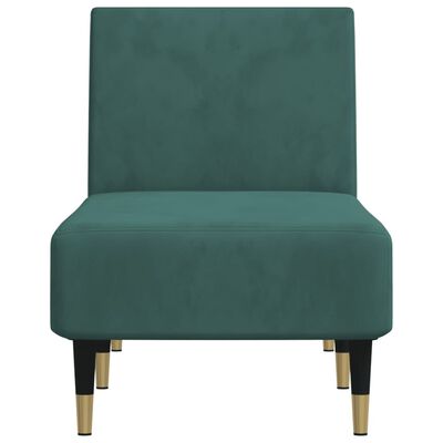 vidaXL Chaise Longue in Velluto Verde Scuro