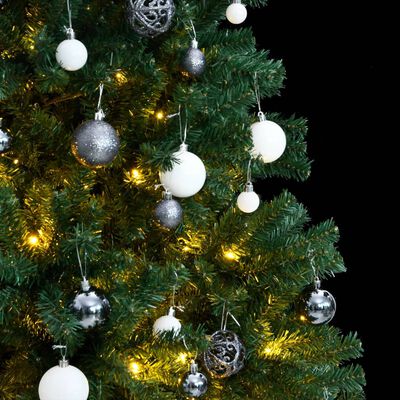 vidaXL Albero Natale Incernierato con 300 LED e Palline 180 cm