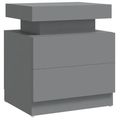 vidaXL Comodino Grigio 45x35x52 cm in Legno Multistrato