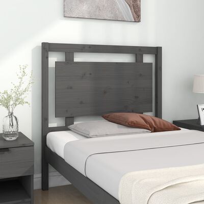 vidaXL Testiera per Letto Grigia 95,5x4x100 cm Legno Massello di Pino