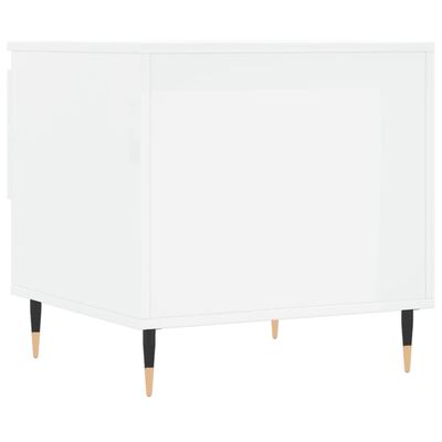 vidaXL Tavolini Salotto 2pz Bianco Lucido 50x46x50cm Legno Multistrato