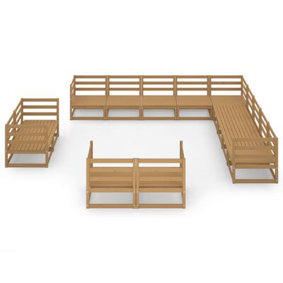 vidaXL Set Divani da Giardino 13 pz in Legno Massello di Pino