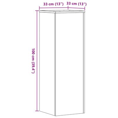 vidaXL Supporto per Piante Legno Vecchio 33x33x100 cm in Truciolato