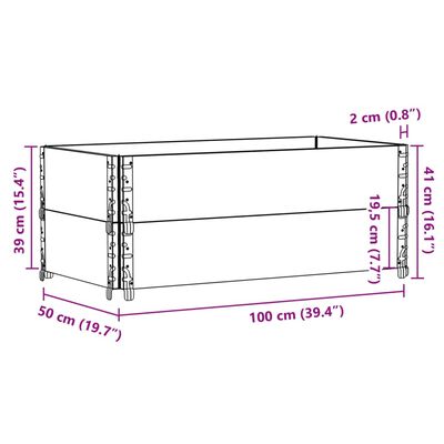 vidaXL Paretali per Pallet 2pz Grigi 100x50cm Legno Massello di Pino