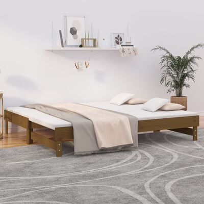 vidaXL Dormeuse Estraibile Ambra 2x(100x200) cm Legno Massello di Pino