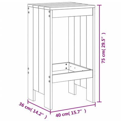 vidaXL Sgabelli Bar 2pz Marrone Ambra 40x36x75cm Legno Massello Pino