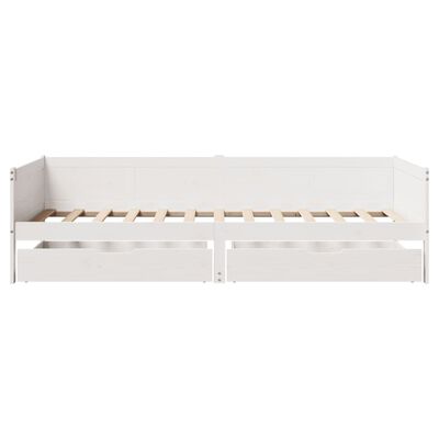 vidaXL Dormeuse con Cassetti Bianco 90x190 cm Legno Massello di Pino