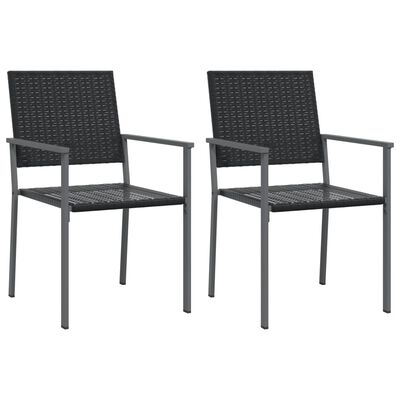 vidaXL Sedie da Giardino 2 pz Nere 54x62,5x89 cm in Polyrattan