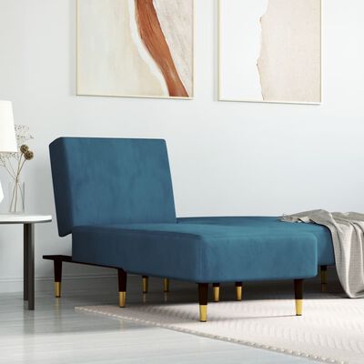 vidaXL Chaise Longue in Velluto Blu