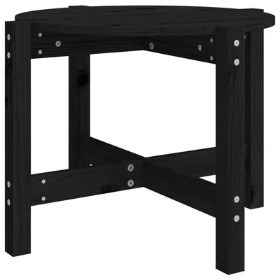 vidaXL Tavolino da Salotto Nero Ø 62,5x45 cm in Legno Massello di Pino