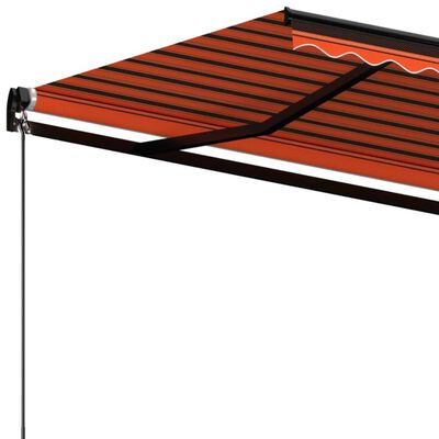 vidaXL Tenda da Sole Retrattile Manuale 450x350 cm Arancione e Marrone