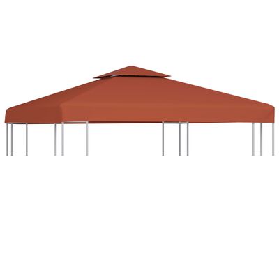 vidaXL Copertura Superiore Gazebo a 2 Strati 310g/m² 3x3m Terracotta