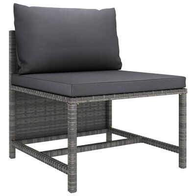 vidaXL Set Divani da Giardino 9 pz con Cuscini in Polyrattan Grigio