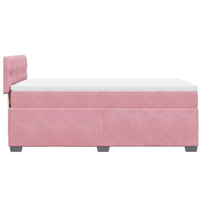 vidaXL Giroletto a Molle con Materasso Rosa 90x190 cm in Velluto