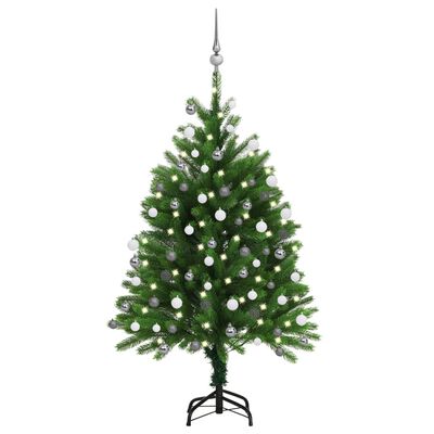 vidaXL Albero di Natale Preilluminato con Palline Verde 120 cm