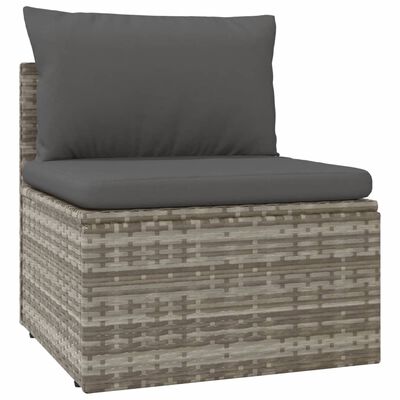 vidaXL Set Divani da Giardino 6 pz con Cuscini in Polyrattan Grigio