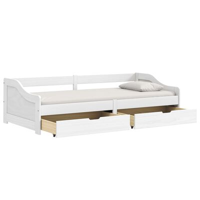 vidaXL Dormeuse 2 Cassetti Bianca 90x200 cm Legno Massello Pino IRUN