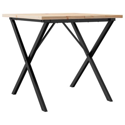 vidaXL Tavolo da Pranzo Telaio a X 90x90x75,5 cm Massello Pino e Ghisa