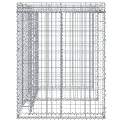 vidaXL Parete Gabbioni Bidone Spazzatura 192x91x120 cm Ferro Zincato