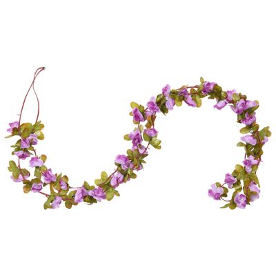 vidaXL Ghirlande Fiori Artificiali Natale 6 pz Viola Chiaro 250 cm