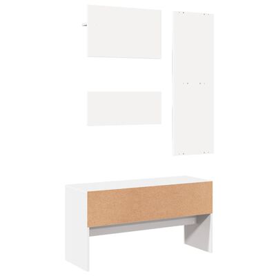 vidaXL Set Mobili da Ingresso 4 pz Bianco in Legno Multistrato