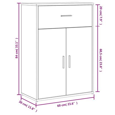 vidaXL Credenza Nera 60x30x84 cm in Legno Multistrato