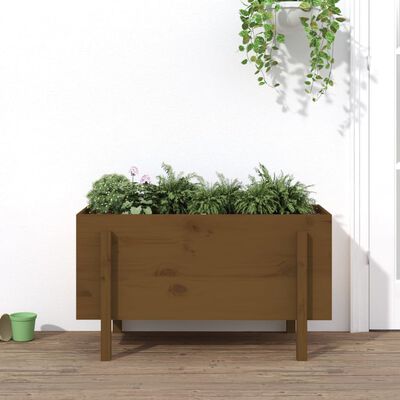 vidaXL Fioriera Rialzata da Giardino Ambra 101x50x57 cm Massello Pino