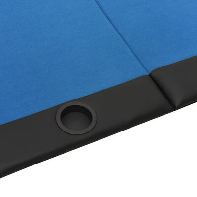 vidaXL Tavolo da Poker Pieghevole 10 Giocatori Blu 206x106x75 cm