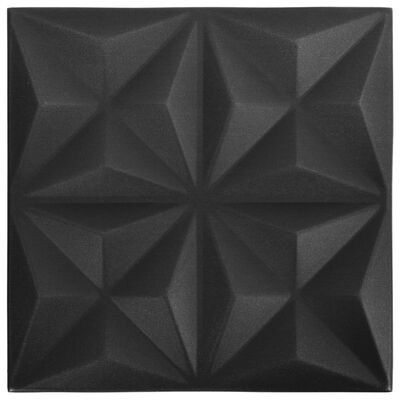 vidaXL Pannelli Murali 3D 48 pz 50x50 cm Neri Origami 12 m²