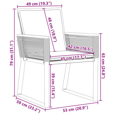 vidaXL Sedie da Giardino con Cuscini 2 pz Nere in Polyrattan