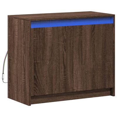 vidaXL Credenza con LED Rovere Marrone 72x34x61 cm Legno Multistrato