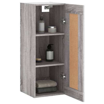 vidaXL Mobile a Parete Grigio Sonoma 34,5x34x90 cm Legno Multistrato