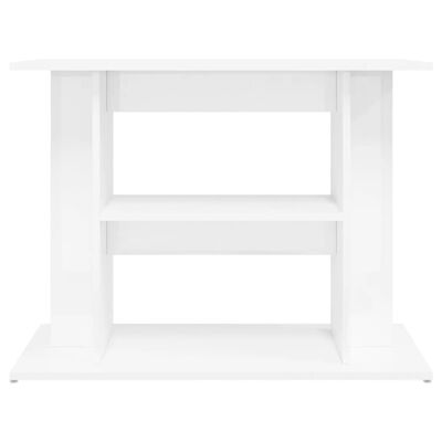 vidaXL Supporto Acquario 80x35x60cm in Legno Multistrato Bianco Lucido