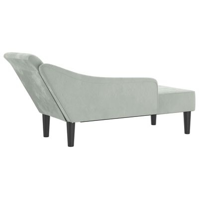 vidaXL Chaise Longue con Cuscini Grigio Chiaro in Velluto