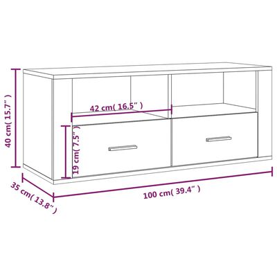 vidaXL Mobile TV Grigio Sonoma 100x35x40 cm in Legno Multistrato