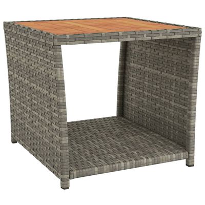 vidaXL Tavolino con Piano Legno Grigio Polyrattan e Massello Acacia