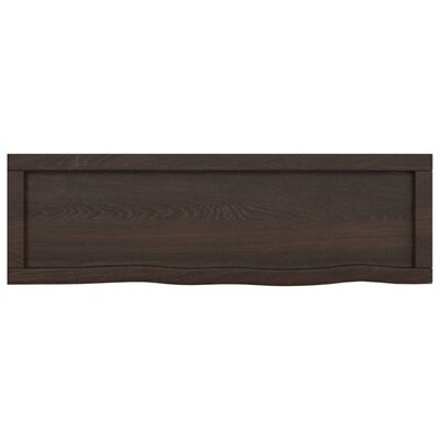 vidaXL Piano Bagno Marrone Scuro 100x30x(2-6)cm Legno Trattato