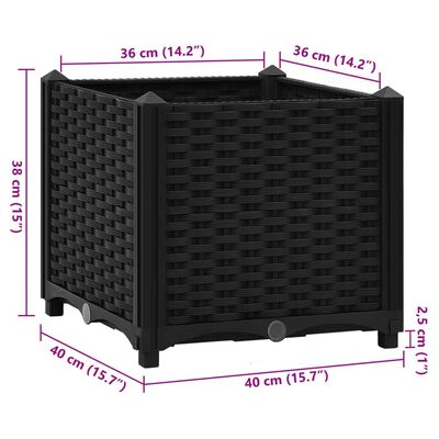 vidaXL Fioriera Rialzata 40x40x38 cm in Polipropilene