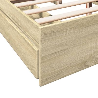 vidaXL Giroletto Cassetti Rovere Sonoma 160x200 cm Legno Multistrato