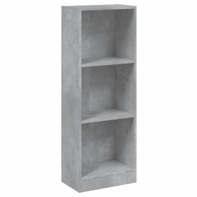 vidaXL Libreria a 3 Ripiani Cemento 40x24x109 cm in Legno Multistrato