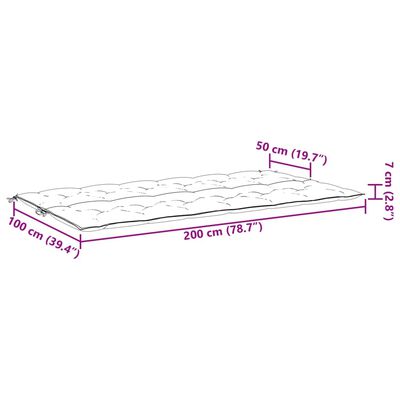 vidaXL Cuscino per Panca Blu 200x(50+50)x7 cm in Tessuto Oxford