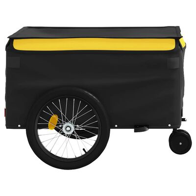 vidaXL Rimorchio da Bici Nero e Giallo 45 kg in Ferro